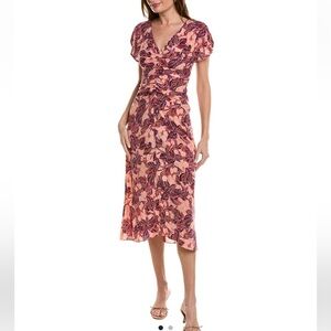 A.L.C. Vibrant Floral Dress in Pink and Navy
